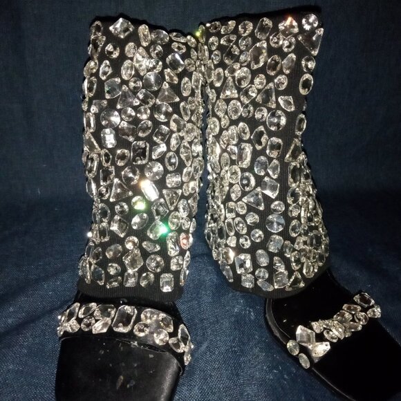 AZALEA WANG STOPPIN THE WHOLE SHOW STILETTO SANDAL IN BLACK ( BRAND NEW !!!!! - Picture 6 of 7